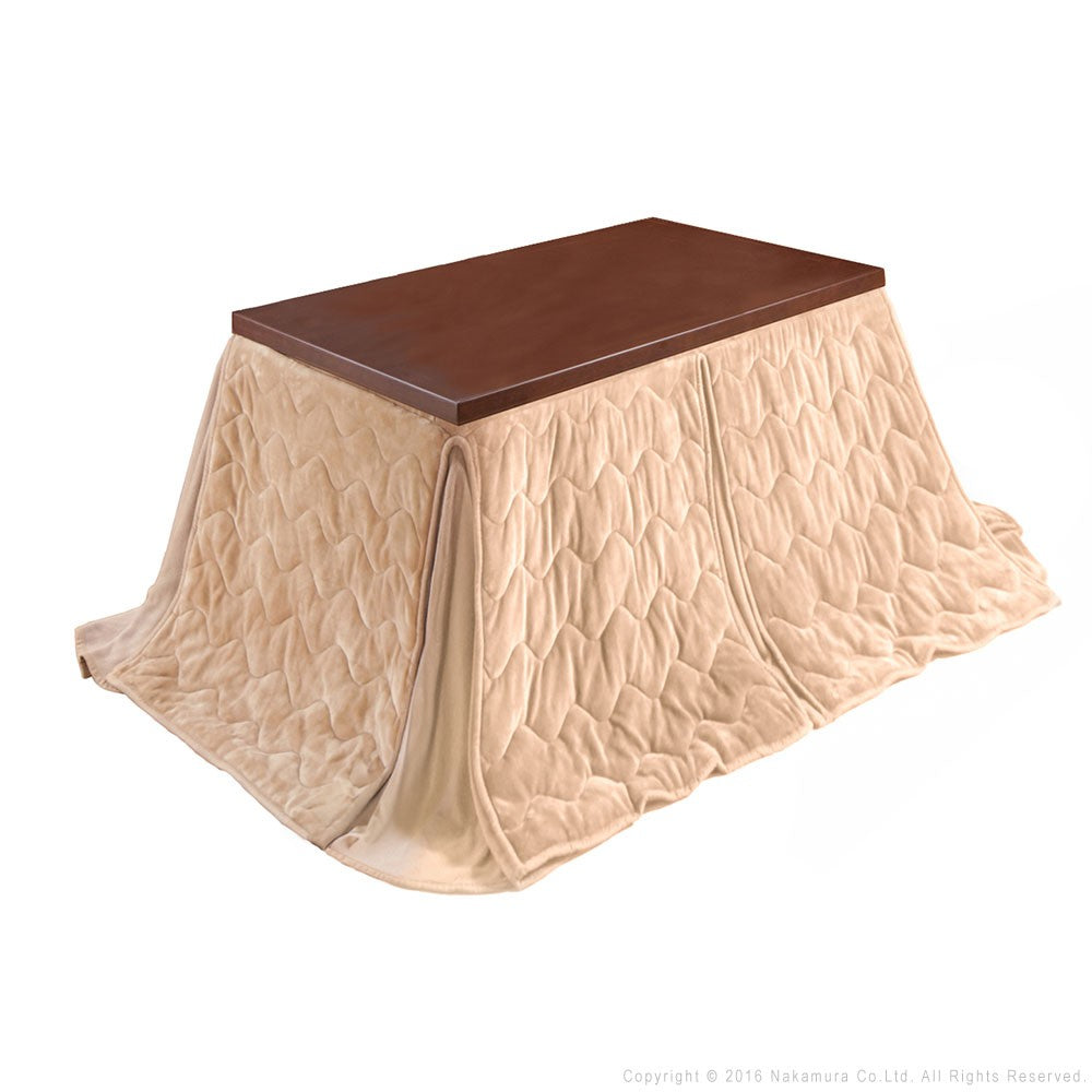 パワフルヒーター 6段階に高さ調節できるダイニングこたつ 135x80cm+専用省スペース布団 2点セット 長方形 コタツ ダイニングテーブル 掛け布団