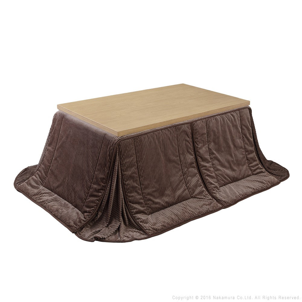 パワフルヒーター 6段階に高さ調節できるダイニングこたつ 150x90cm+専用省スペース布団 2点セット 長方形 コタツ ダイニングテーブル 掛け布団