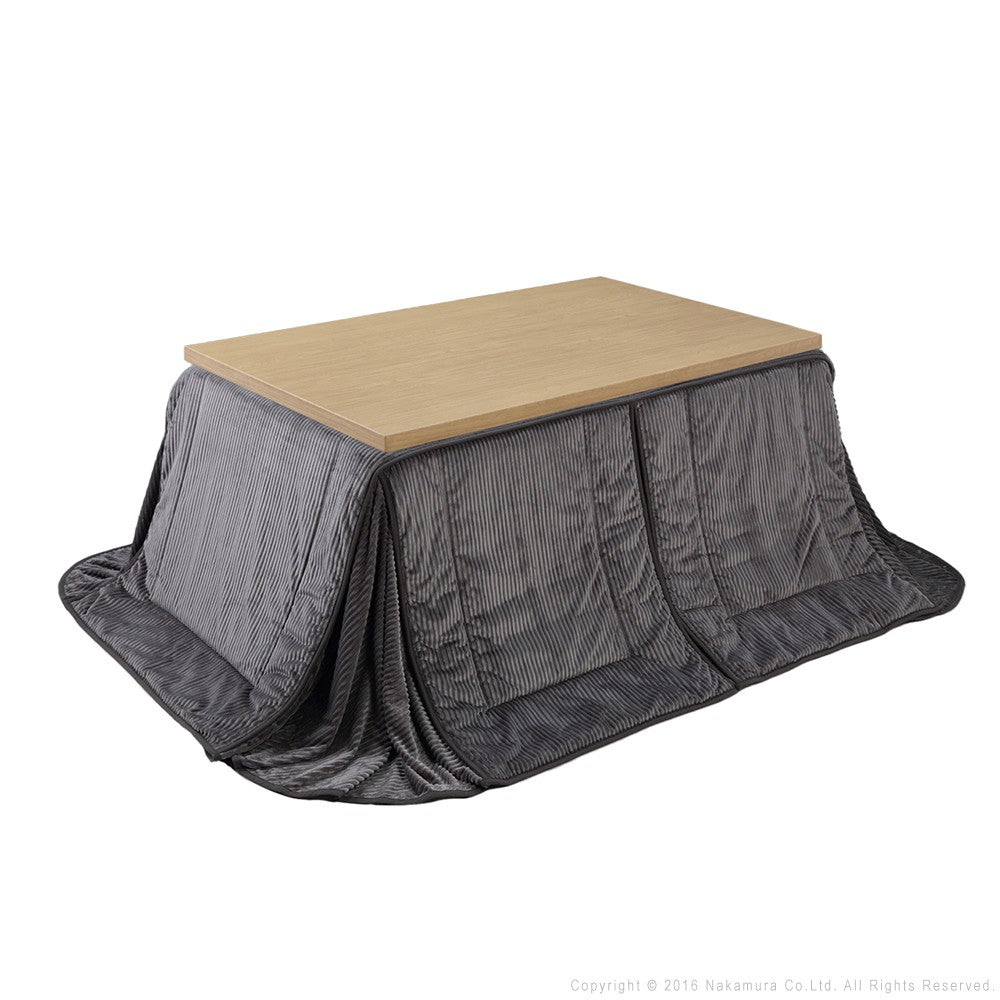 パワフルヒーター 6段階に高さ調節できるダイニングこたつ 150x90cm+専用省スペース布団 2点セット 長方形 コタツ ダイニングテーブル 掛け布団