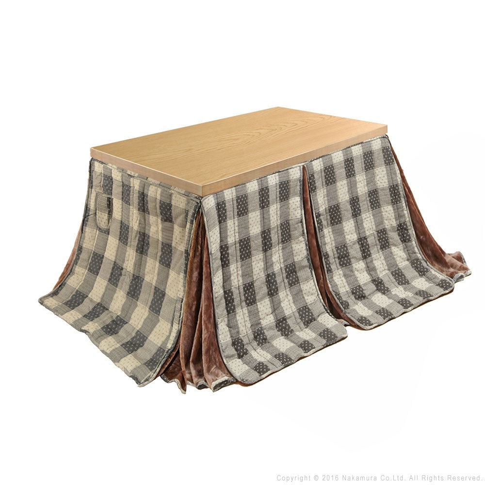 パワフルヒーター 6段階に高さ調節できるダイニングこたつ 150x90cm+専用省スペース布団 2点セット 長方形 コタツ ダイニングテーブル 掛け布団