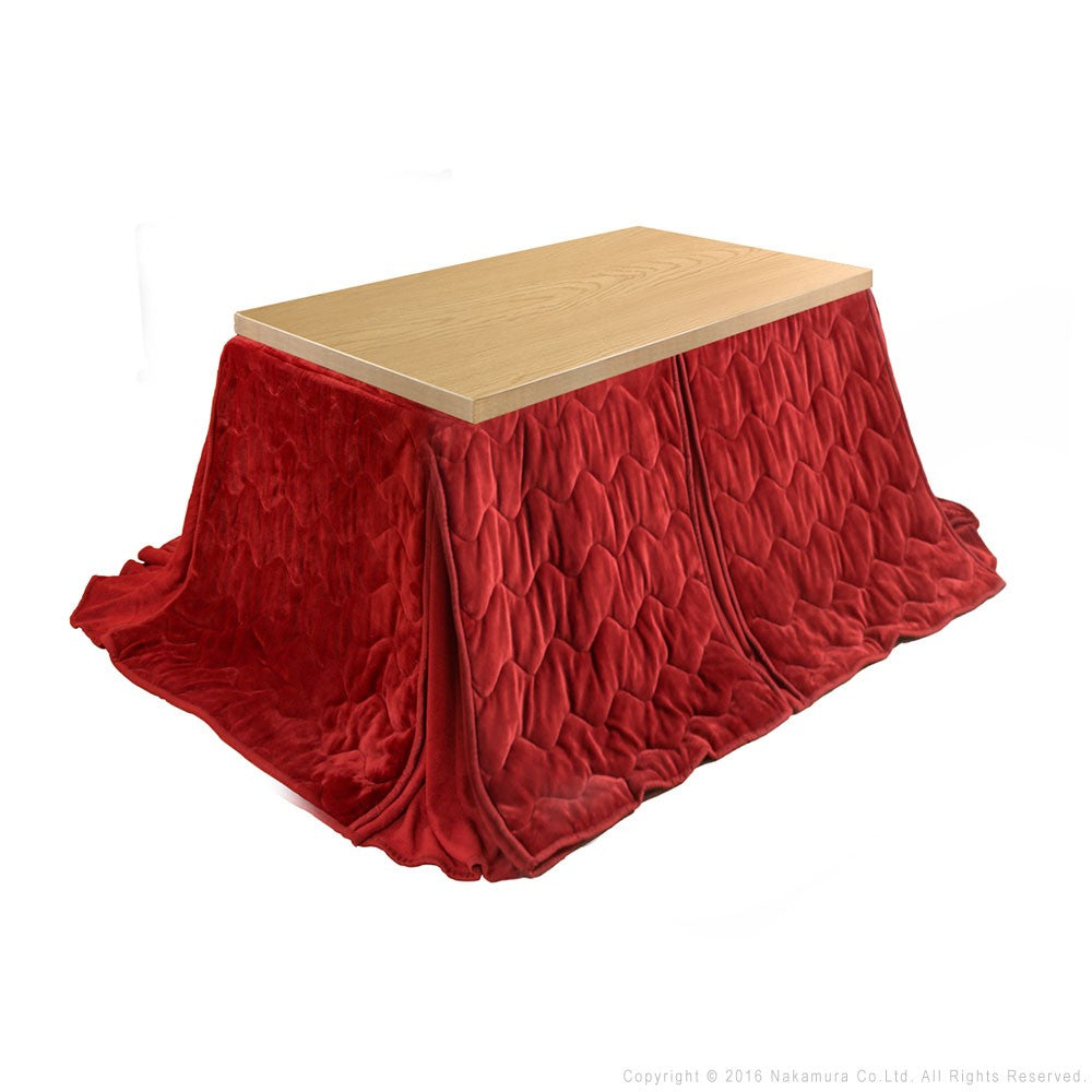 パワフルヒーター 6段階に高さ調節できるダイニングこたつ 150x90cm+専用省スペース布団 2点セット 長方形 コタツ ダイニングテーブル 掛け布団