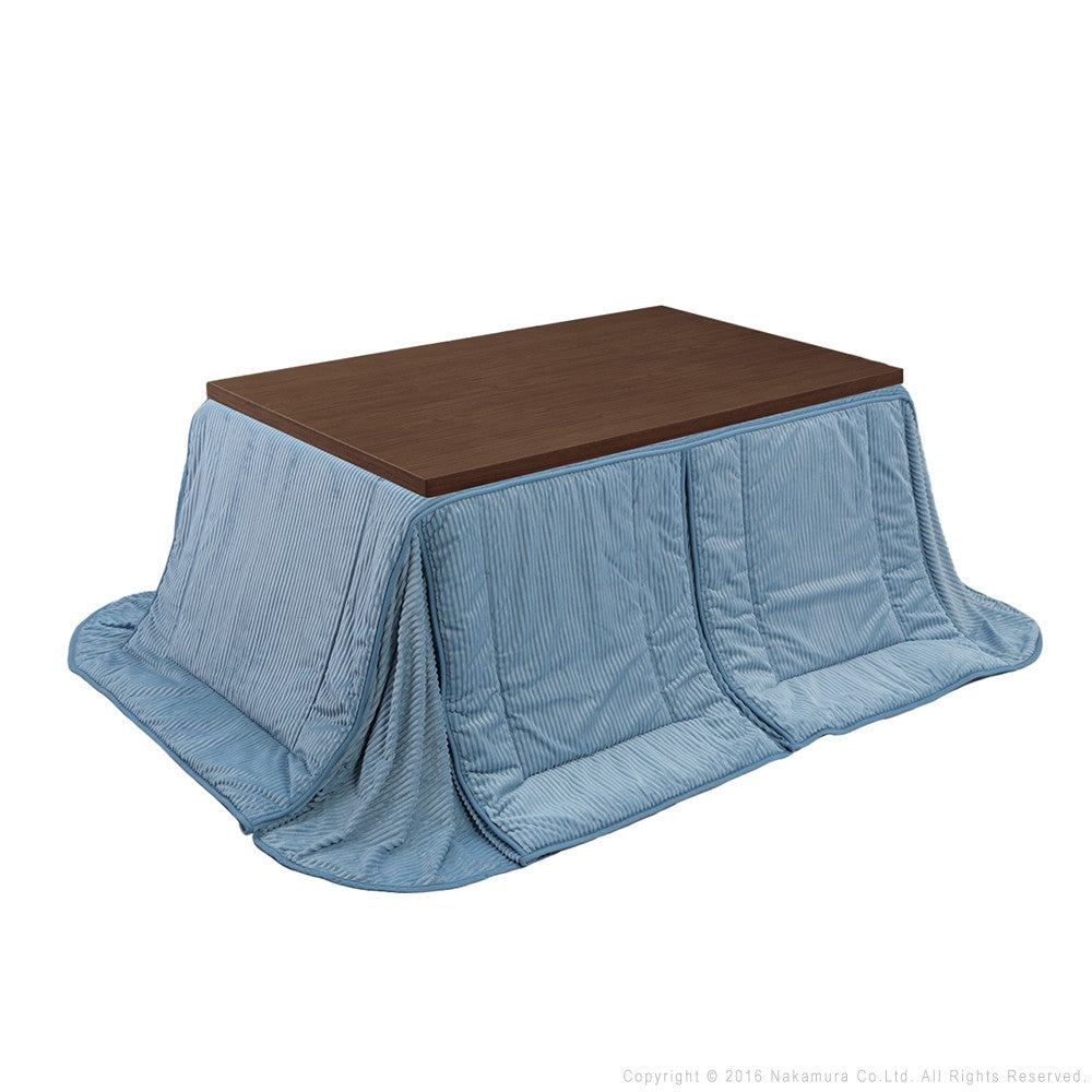 パワフルヒーター 6段階に高さ調節できるダイニングこたつ 150x90cm+専用省スペース布団 2点セット 長方形 コタツ ダイニングテーブル 掛け布団