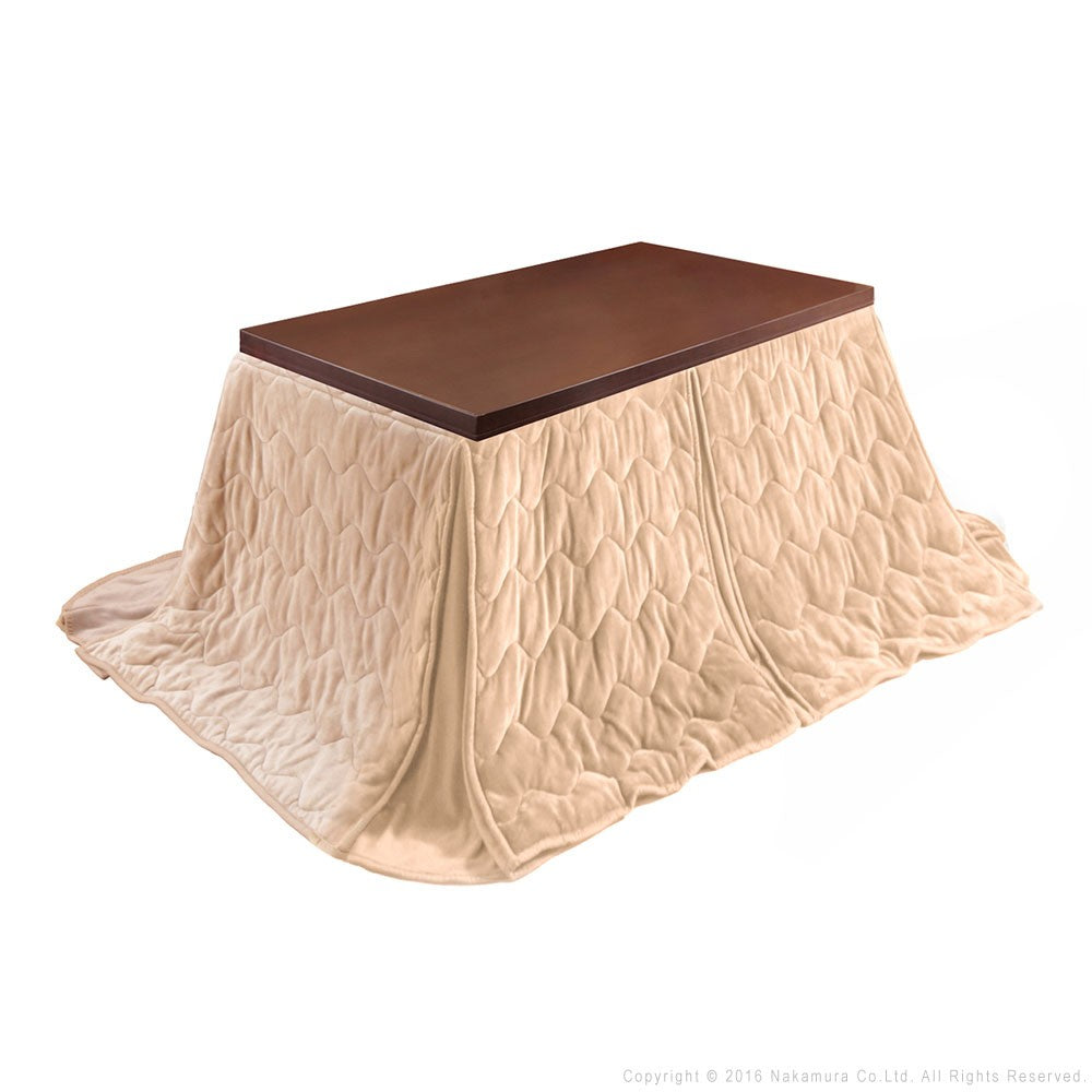 パワフルヒーター 6段階に高さ調節できるダイニングこたつ 150x90cm+専用省スペース布団 2点セット 長方形 コタツ ダイニングテーブル 掛け布団