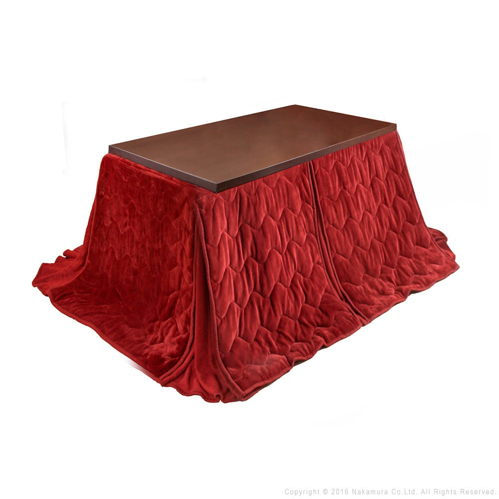 パワフルヒーター 6段階に高さ調節できるダイニングこたつ 150x90cm+専用省スペース布団 2点セット 長方形 コタツ ダイニングテーブル 掛け布団