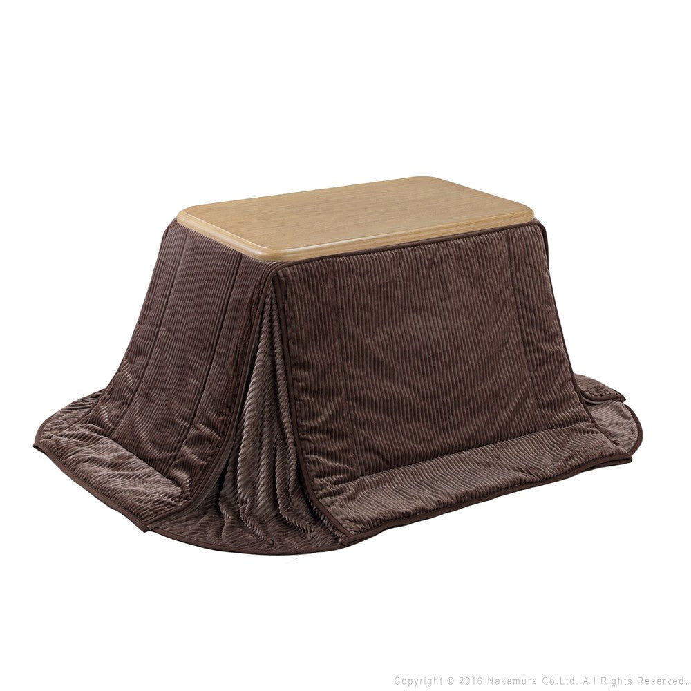 パワフルヒーター 高さ調節機能付き ダイニングこたつ90x60cm+専用省スペースこたつ布団 2点セット 長方形 ダイニングテーブル 掛け布団