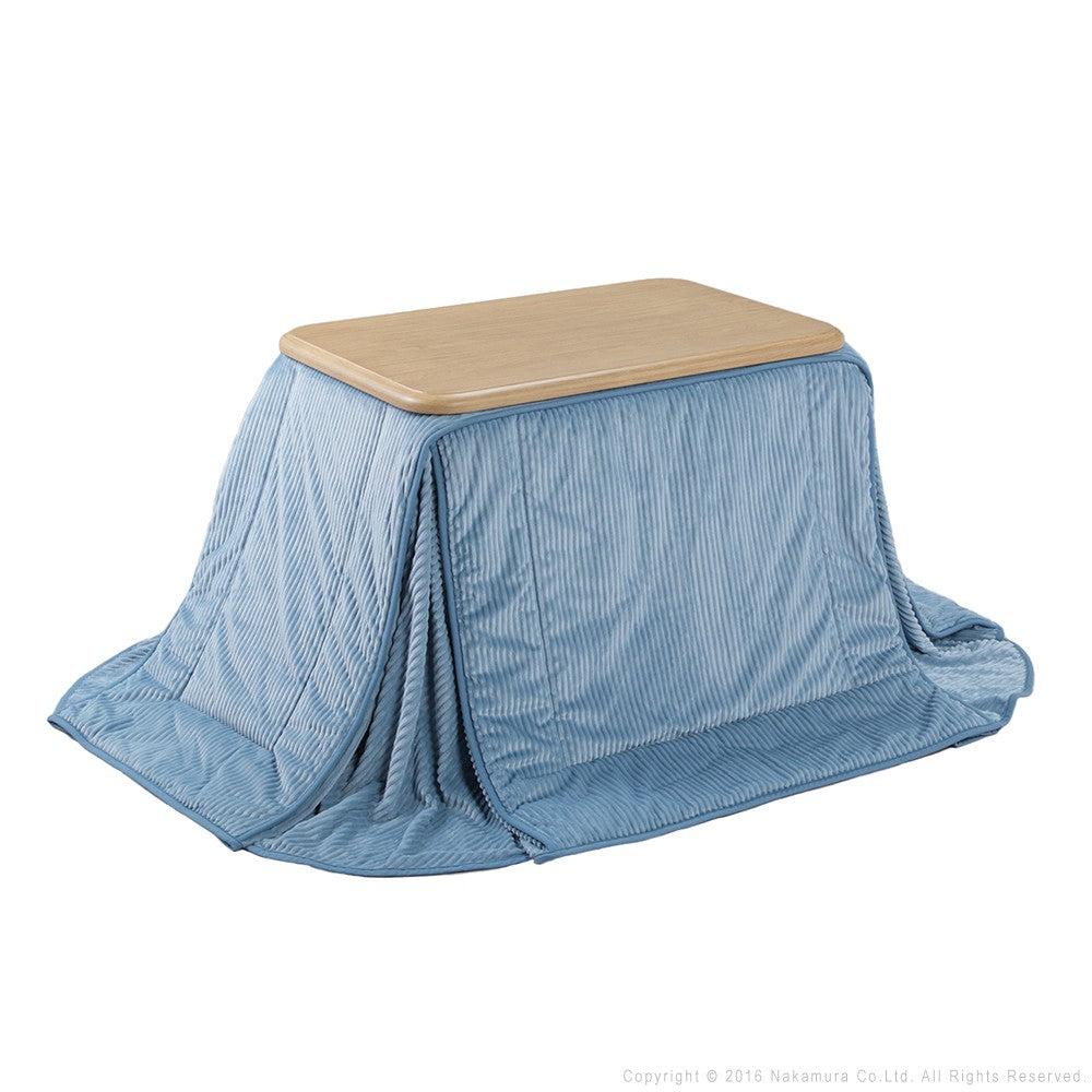 パワフルヒーター 高さ調節機能付き ダイニングこたつ90x60cm+専用省スペースこたつ布団 2点セット 長方形 ダイニングテーブル 掛け布団