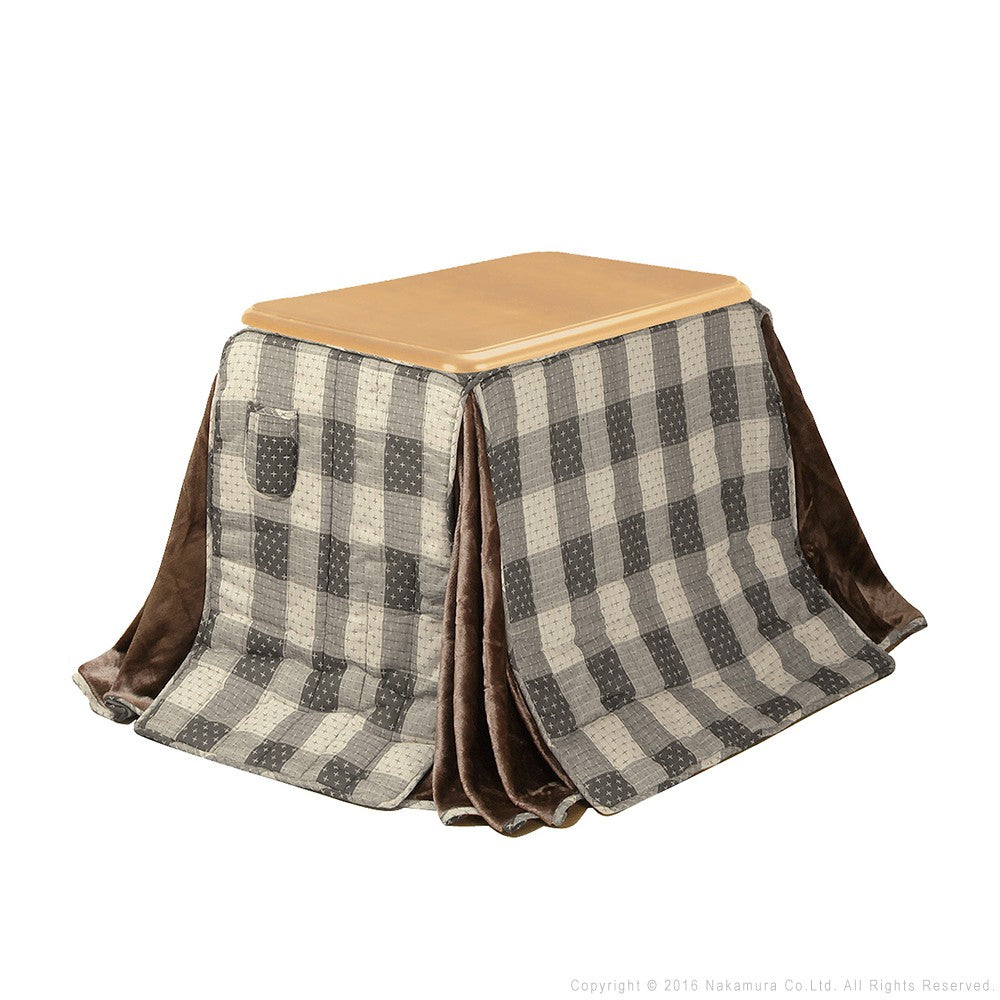 パワフルヒーター 高さ調節機能付き ダイニングこたつ90x60cm+専用省スペースこたつ布団 2点セット 長方形 ダイニングテーブル 掛け布団