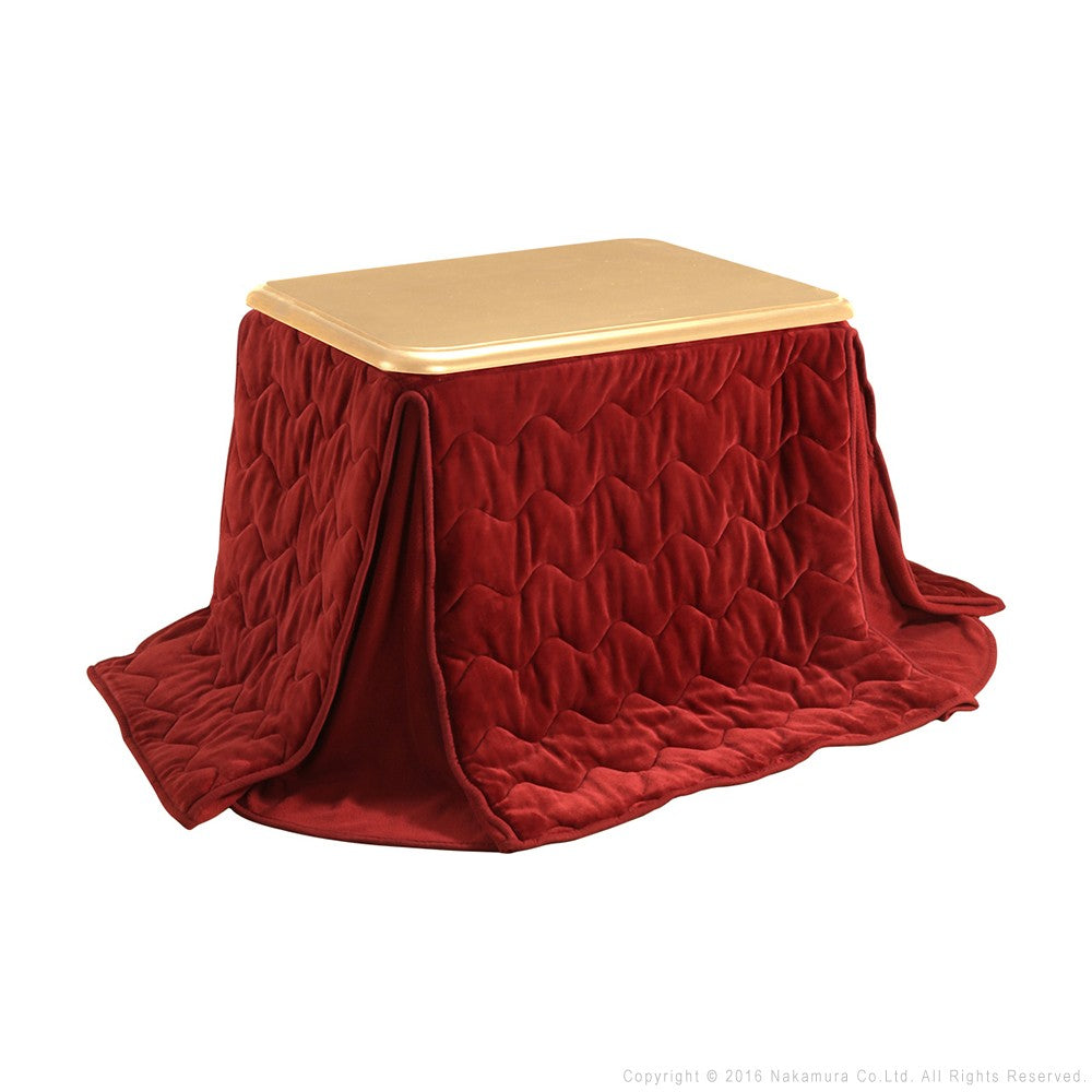 パワフルヒーター 高さ調節機能付き ダイニングこたつ90x60cm+専用省スペースこたつ布団 2点セット 長方形 ダイニングテーブル 掛け布団