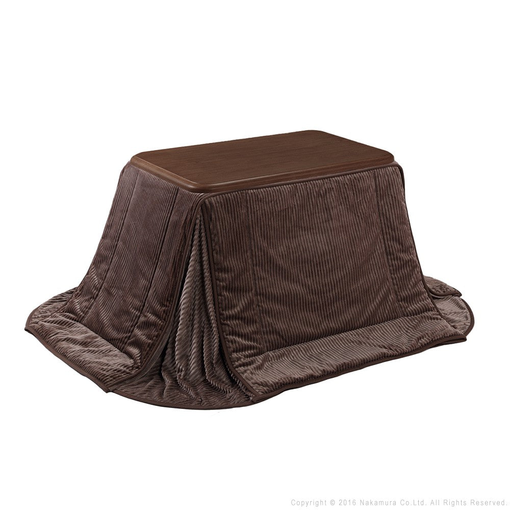 パワフルヒーター 高さ調節機能付き ダイニングこたつ90x60cm+専用省スペースこたつ布団 2点セット 長方形 ダイニングテーブル 掛け布団