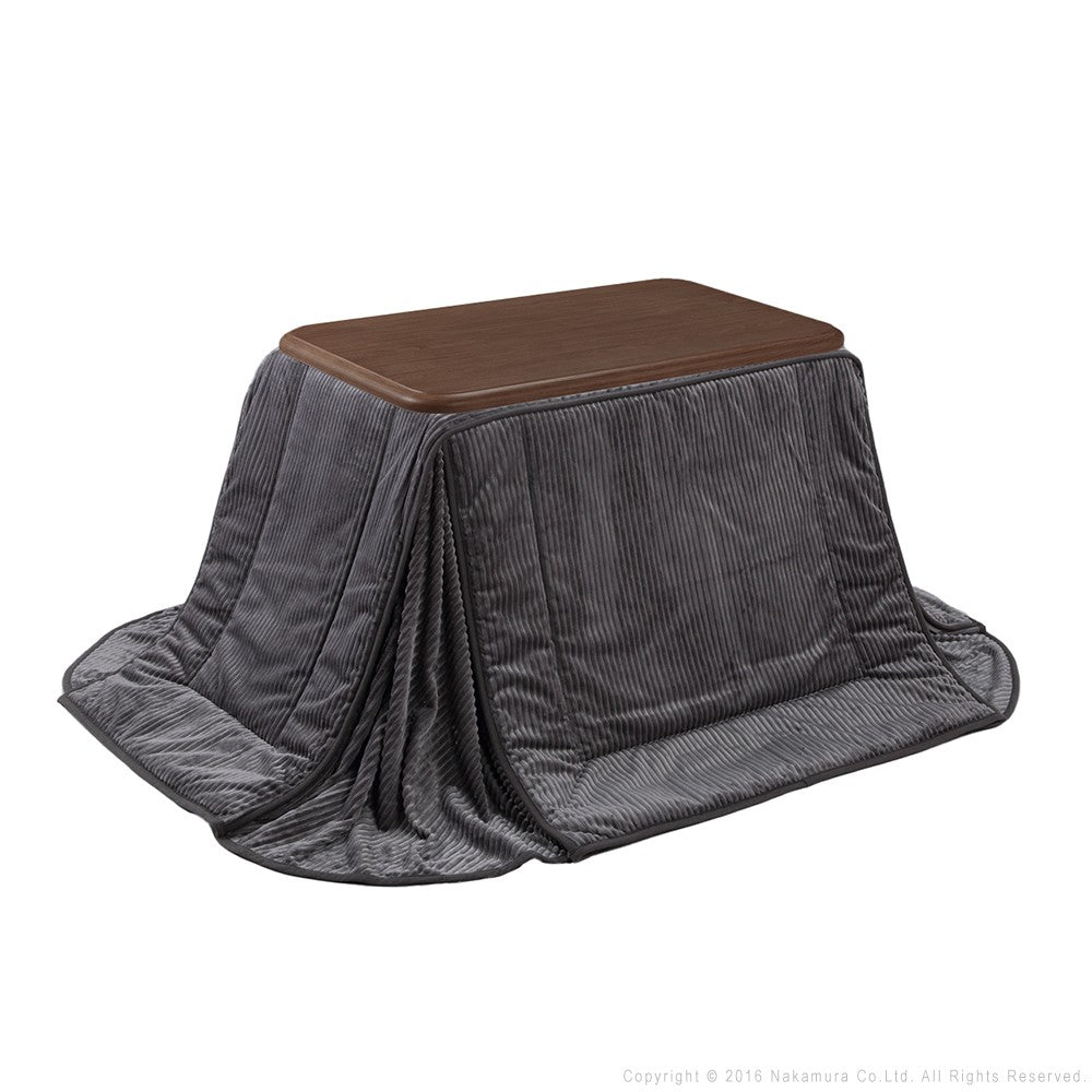 パワフルヒーター 高さ調節機能付き ダイニングこたつ90x60cm+専用省スペースこたつ布団 2点セット 長方形 ダイニングテーブル 掛け布団