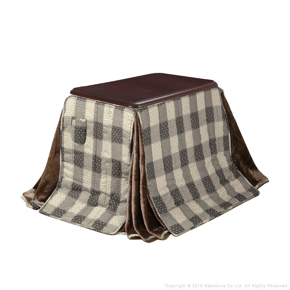 パワフルヒーター 高さ調節機能付き ダイニングこたつ90x60cm+専用省スペースこたつ布団 2点セット 長方形 ダイニングテーブル 掛け布団