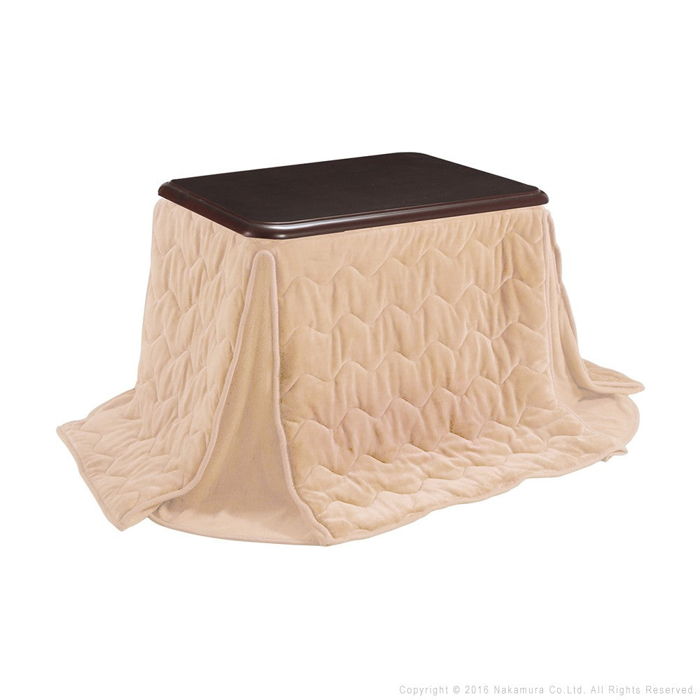 パワフルヒーター 高さ調節機能付き ダイニングこたつ90x60cm+専用省スペースこたつ布団 2点セット 長方形 ダイニングテーブル 掛け布団