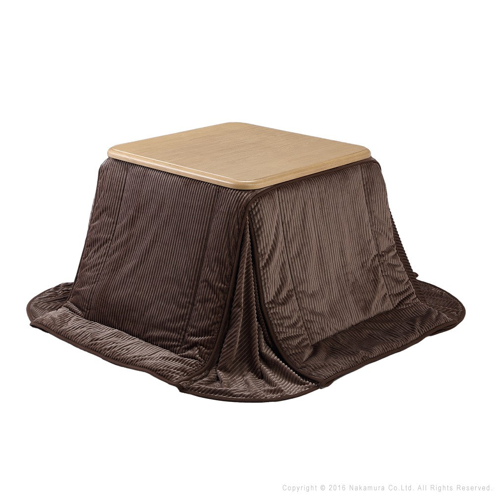 パワフルヒーター 高さ調節機能付き ダイニングこたつ80x80cm+専用省スペースこたつ布団 2点セット 正方形 ダイニングテーブル 掛け布団