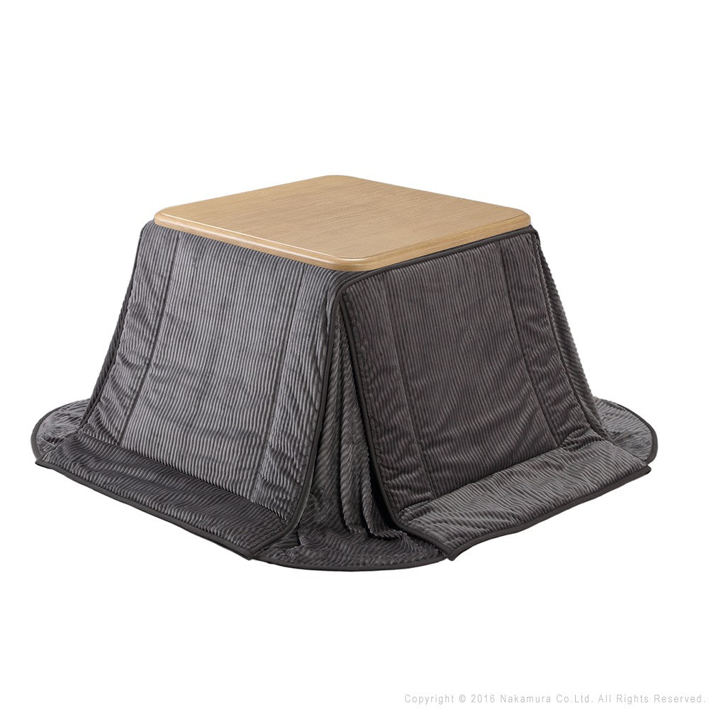 パワフルヒーター 高さ調節機能付き ダイニングこたつ80x80cm+専用省スペースこたつ布団 2点セット 正方形 ダイニングテーブル 掛け布団