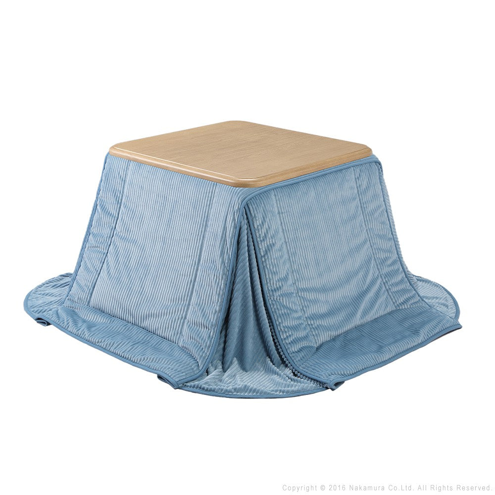 パワフルヒーター 高さ調節機能付き ダイニングこたつ80x80cm+専用省スペースこたつ布団 2点セット 正方形 ダイニングテーブル 掛け布団