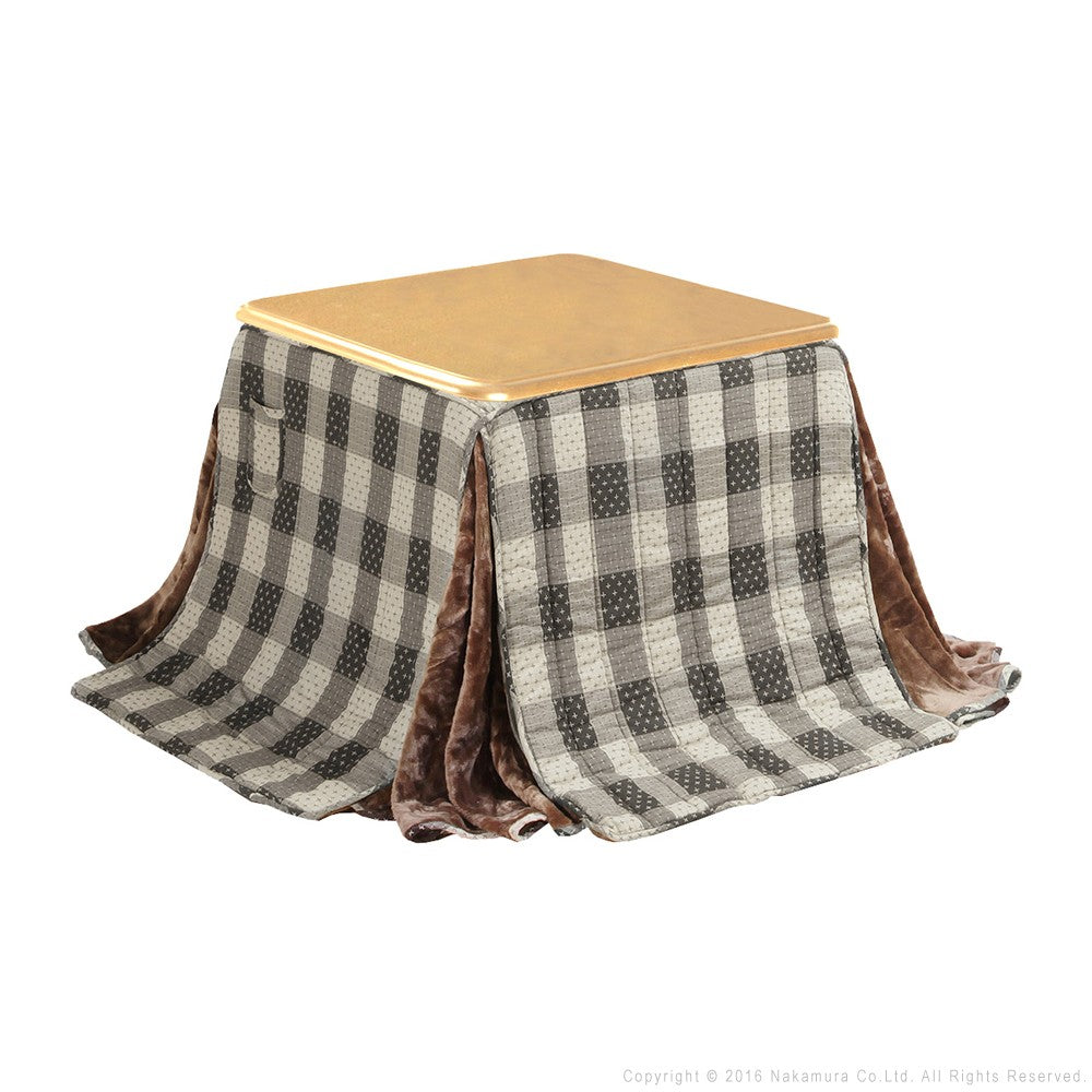 パワフルヒーター 高さ調節機能付き ダイニングこたつ80x80cm+専用省スペースこたつ布団 2点セット 正方形 ダイニングテーブル 掛け布団