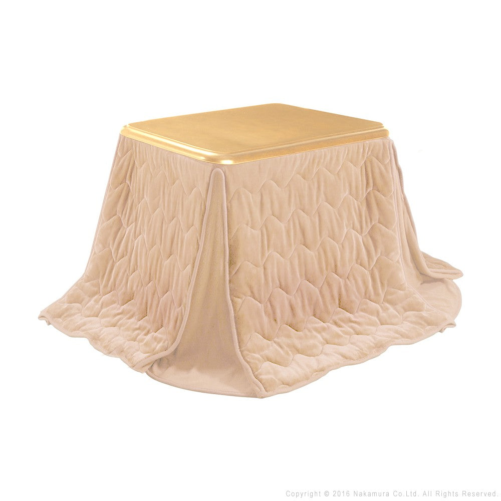 パワフルヒーター 高さ調節機能付き ダイニングこたつ80x80cm+専用省スペースこたつ布団 2点セット 正方形 ダイニングテーブル 掛け布団