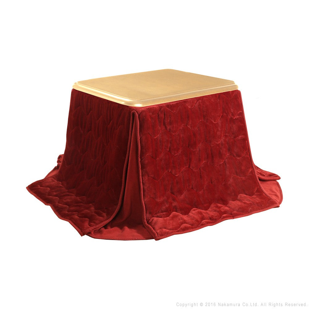 パワフルヒーター 高さ調節機能付き ダイニングこたつ80x80cm+専用省スペースこたつ布団 2点セット 正方形 ダイニングテーブル 掛け布団