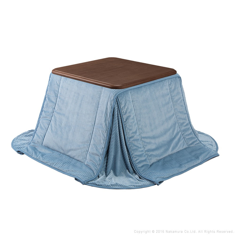 パワフルヒーター 高さ調節機能付き ダイニングこたつ80x80cm+専用省スペースこたつ布団 2点セット 正方形 ダイニングテーブル 掛け布団