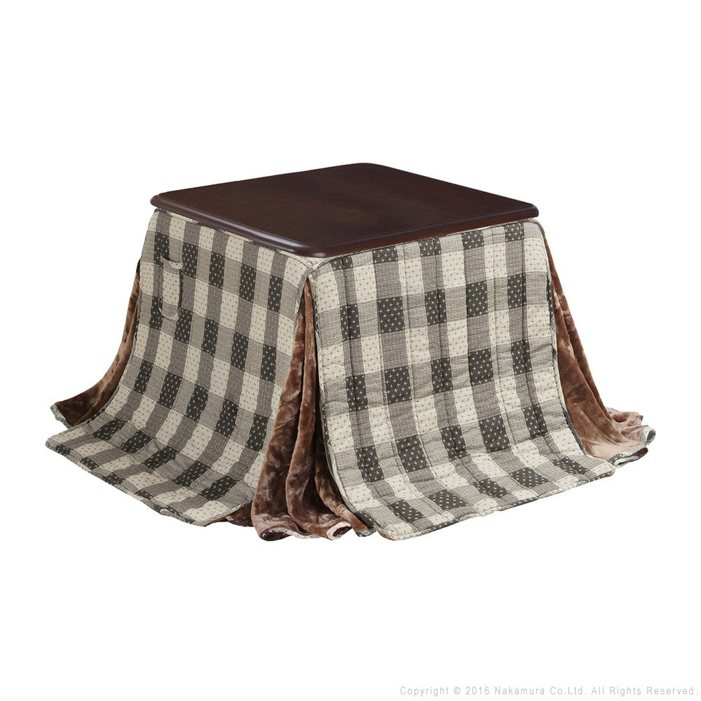 パワフルヒーター 高さ調節機能付き ダイニングこたつ80x80cm+専用省スペースこたつ布団 2点セット 正方形 ダイニングテーブル 掛け布団