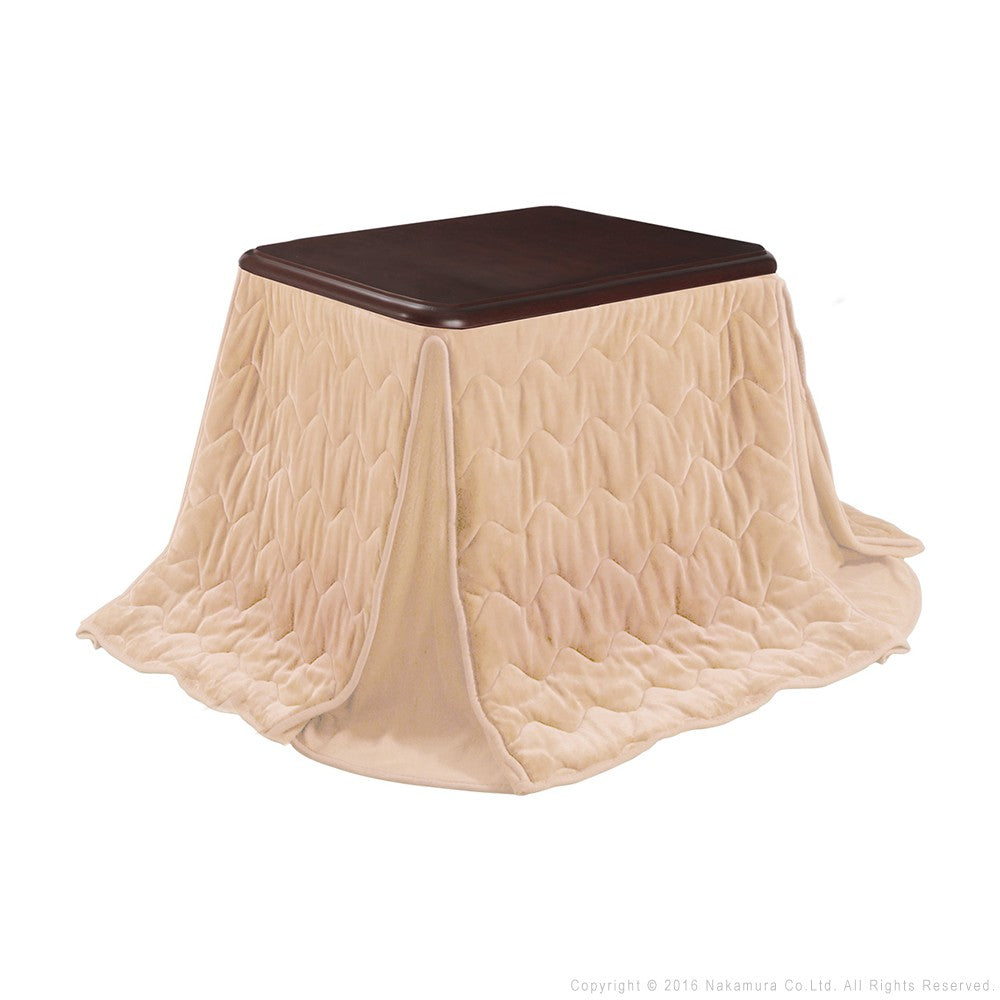 パワフルヒーター 高さ調節機能付き ダイニングこたつ80x80cm+専用省スペースこたつ布団 2点セット 正方形 ダイニングテーブル 掛け布団