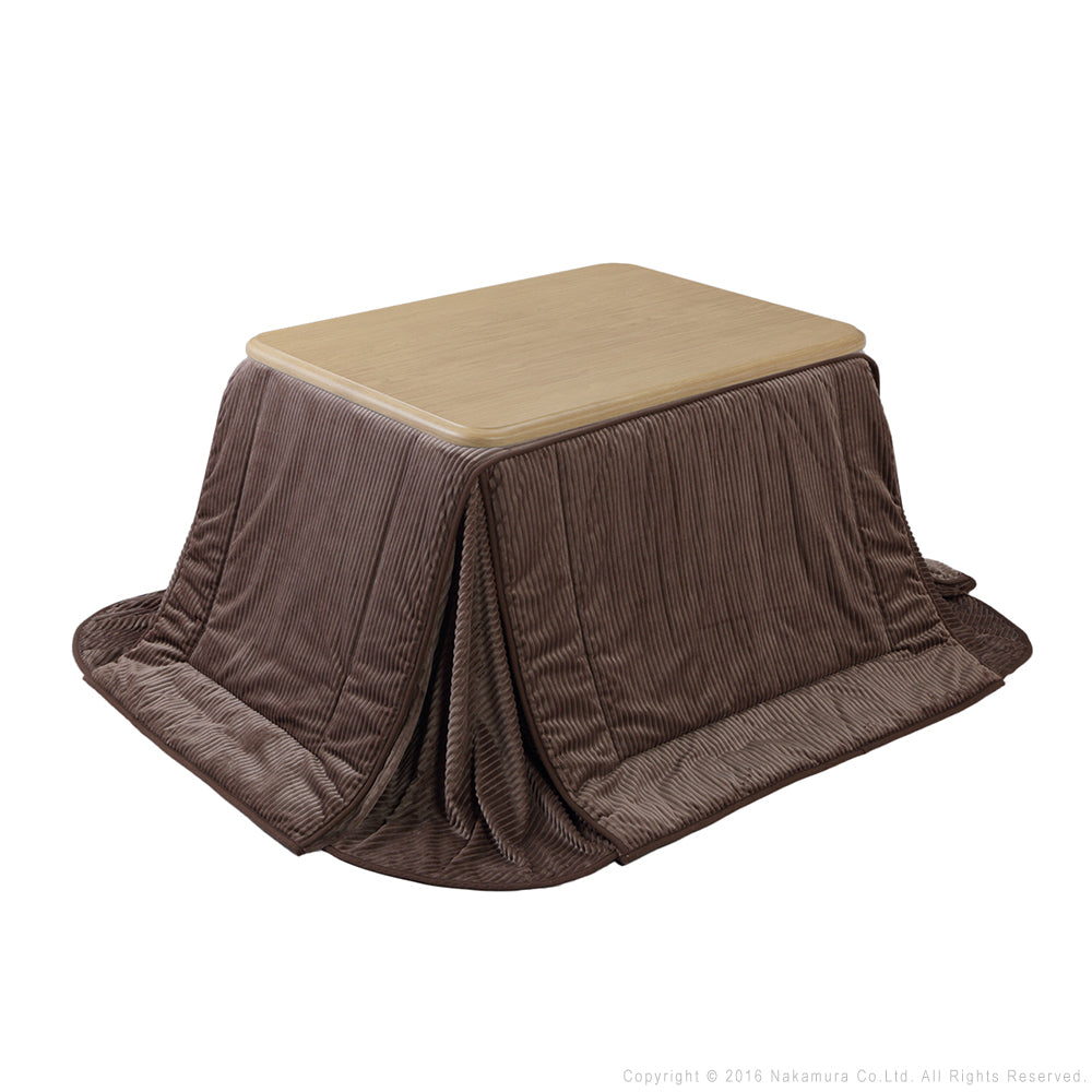 パワフルヒーター 高さ調節機能付き ダイニングこたつ105x80cm+専用省スペースこたつ布団 2点セット 長方形 ダイニングテーブル 掛け布団