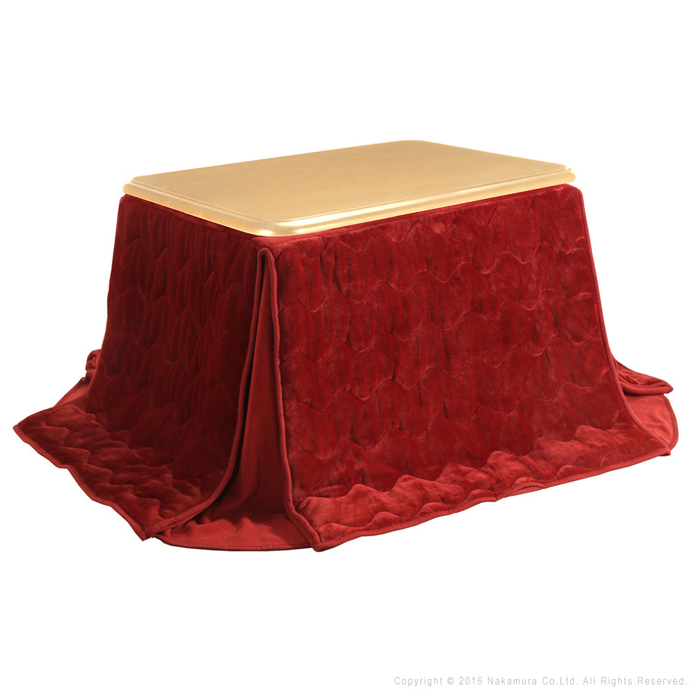 パワフルヒーター 高さ調節機能付き ダイニングこたつ105x80cm+専用省スペースこたつ布団 2点セット 長方形 ダイニングテーブル 掛け布団