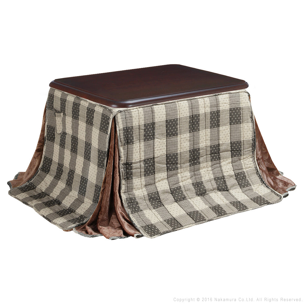 パワフルヒーター 高さ調節機能付き ダイニングこたつ105x80cm+専用省スペースこたつ布団 2点セット 長方形 ダイニングテーブル 掛け布団