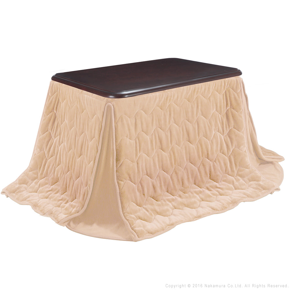 パワフルヒーター 高さ調節機能付き ダイニングこたつ105x80cm+専用省スペースこたつ布団 2点セット 長方形 ダイニングテーブル 掛け布団