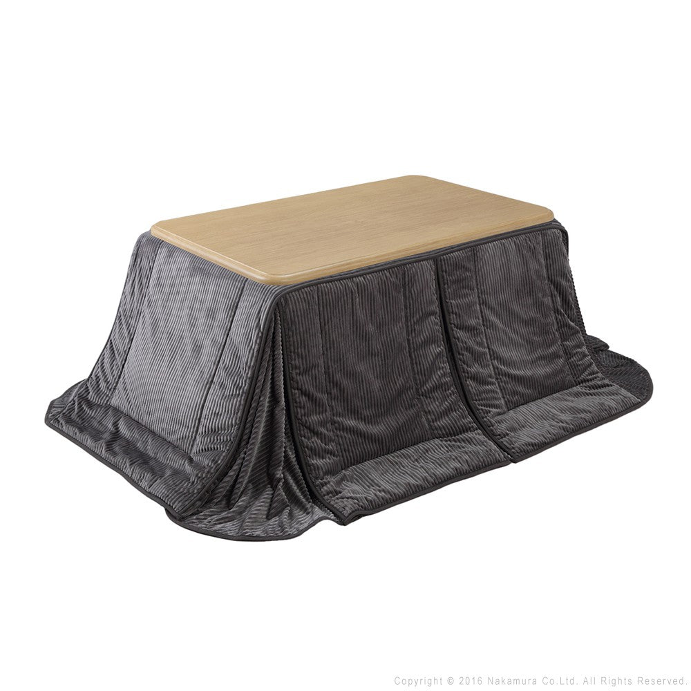 パワフルヒーター 高さ調節機能付き ダイニングこたつ135x80cm+専用省スペースこたつ布団 2点セット 長方形 ダイニングテーブル 掛け布団