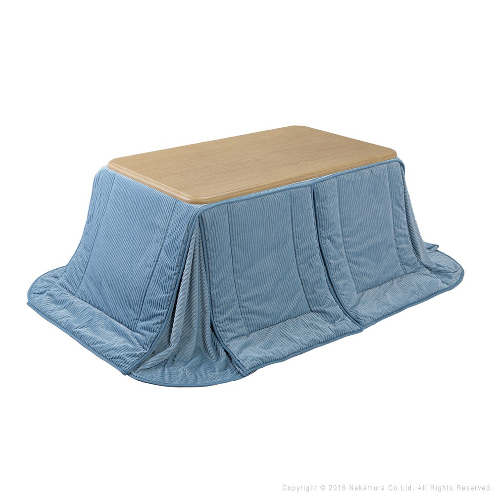 パワフルヒーター 高さ調節機能付き ダイニングこたつ135x80cm+専用省スペースこたつ布団 2点セット 長方形 ダイニングテーブル 掛け布団