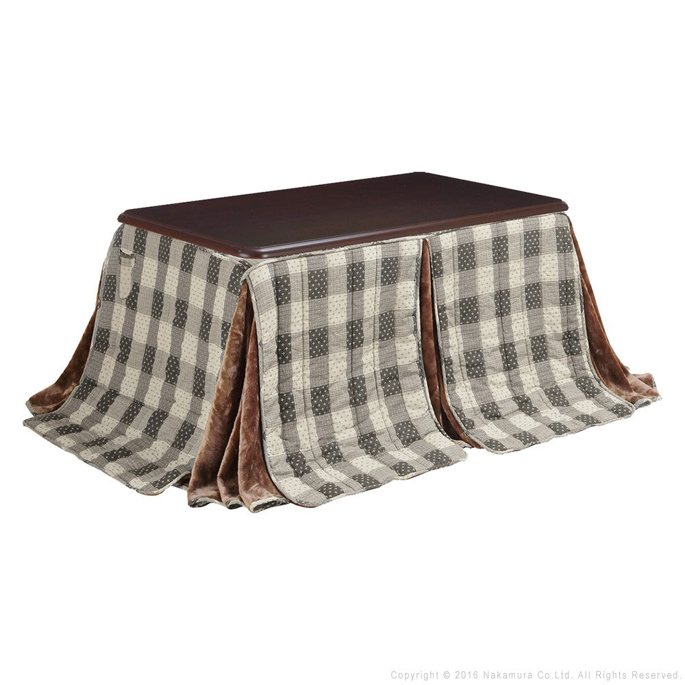 パワフルヒーター 高さ調節機能付き ダイニングこたつ135x80cm+専用省スペースこたつ布団 2点セット 長方形 ダイニングテーブル 掛け布団