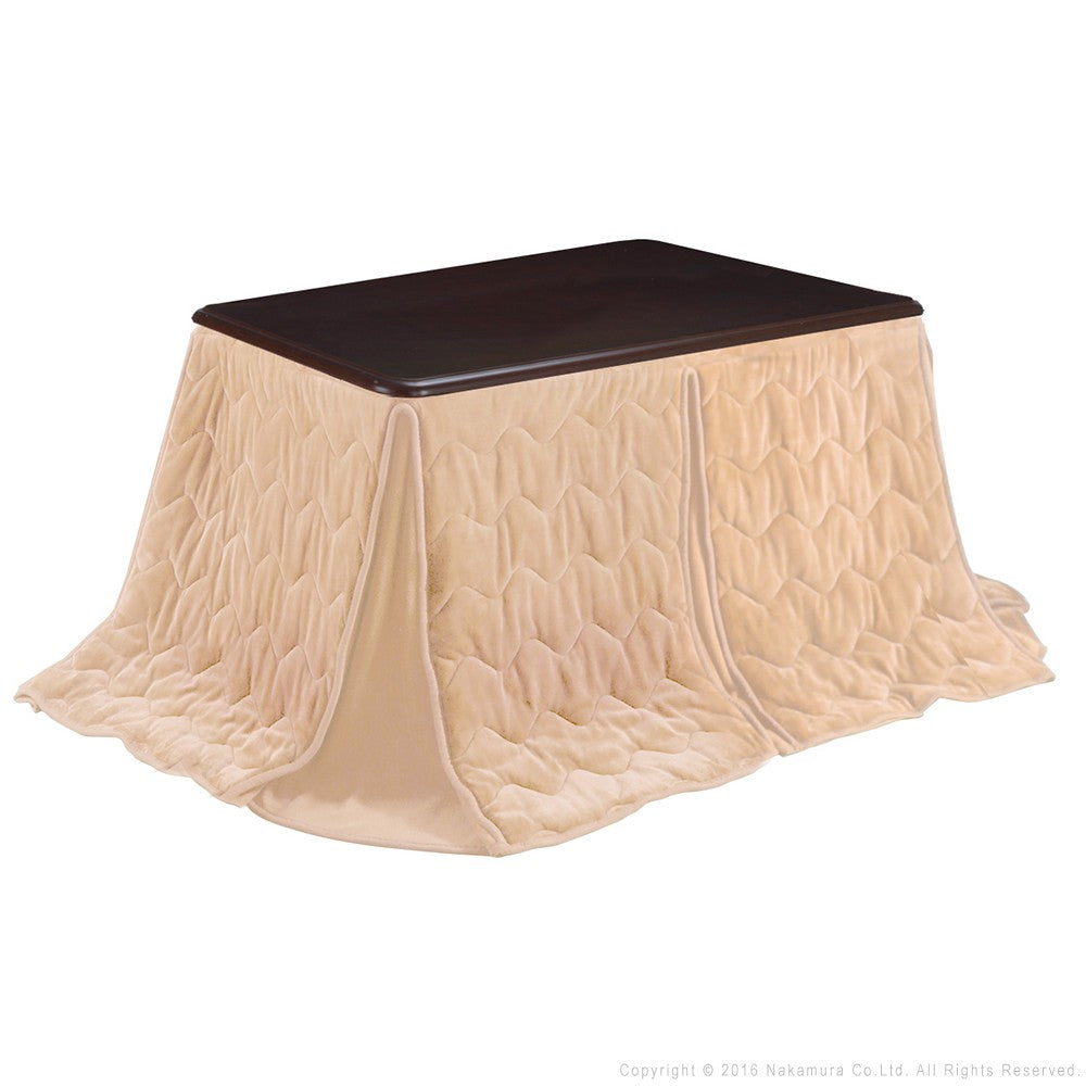 パワフルヒーター 高さ調節機能付き ダイニングこたつ135x80cm+専用省スペースこたつ布団 2点セット 長方形 ダイニングテーブル 掛け布団