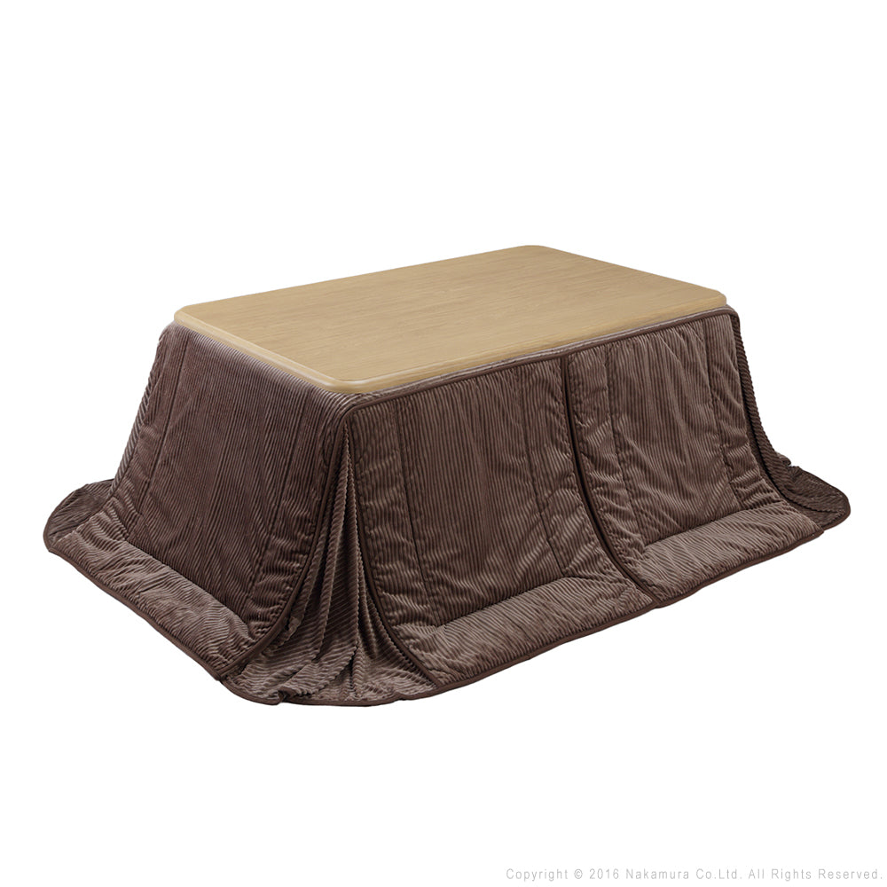 パワフルヒーター 高さ調節機能付き ダイニングこたつ150x90cm+専用省スペースこたつ布団 2点セット 長方形 ダイニングテーブル 掛け布団