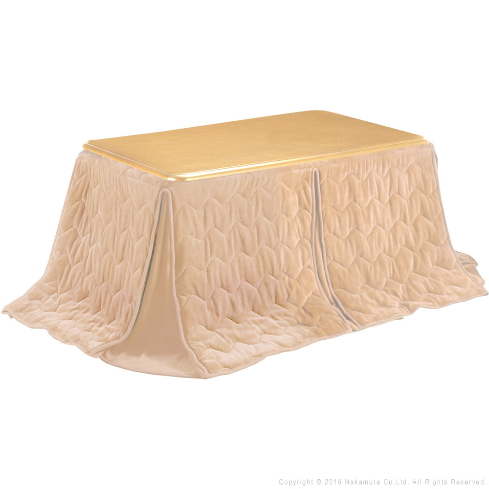 パワフルヒーター 高さ調節機能付き ダイニングこたつ150x90cm+専用省スペースこたつ布団 2点セット 長方形 ダイニングテーブル 掛け布団