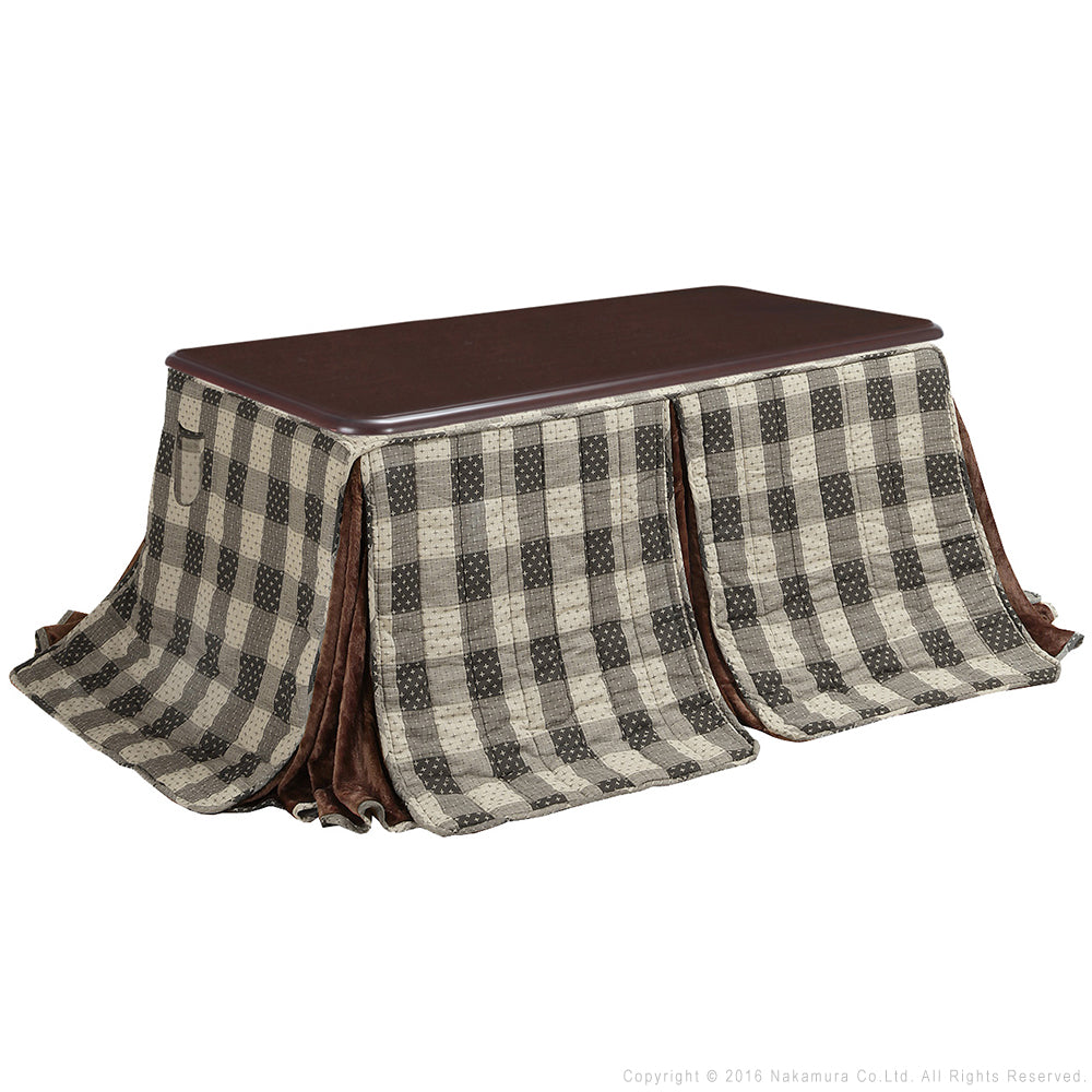 パワフルヒーター 高さ調節機能付き ダイニングこたつ150x90cm+専用省スペースこたつ布団 2点セット 長方形 ダイニングテーブル 掛け布団