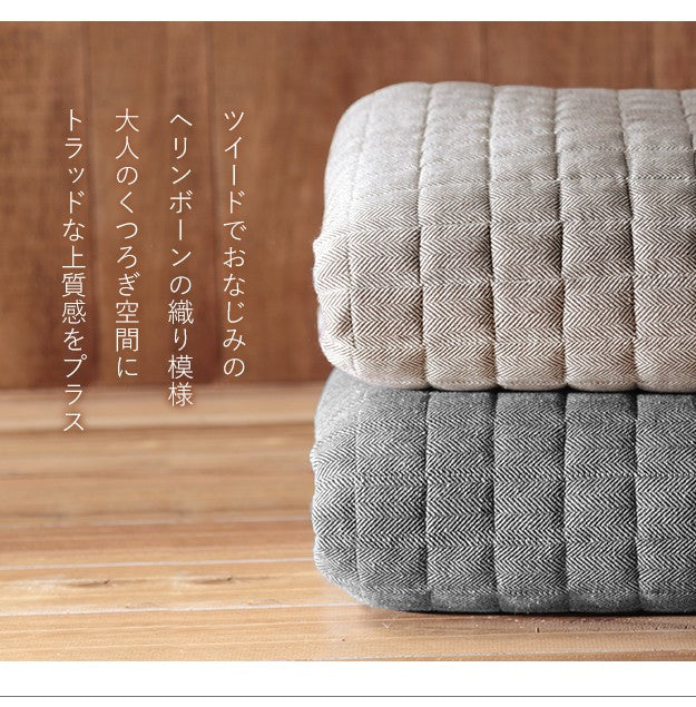 ヘリンボーンホットカーペットカバー 2畳 185x185cm ホットカーペット本体セット 洗える 軽量 床暖房対応 在宅ワーク