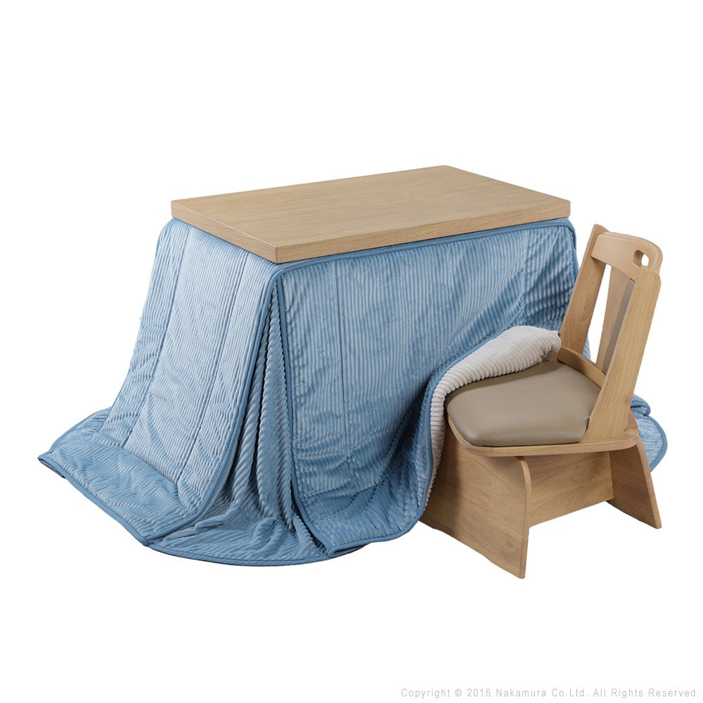 パワフルヒーター 6段階に高さ調節できるダイニングこたつ 90x60cm 3点セット(こたつ+掛布団+回転椅子1脚) 長方形 ダイニングテーブル