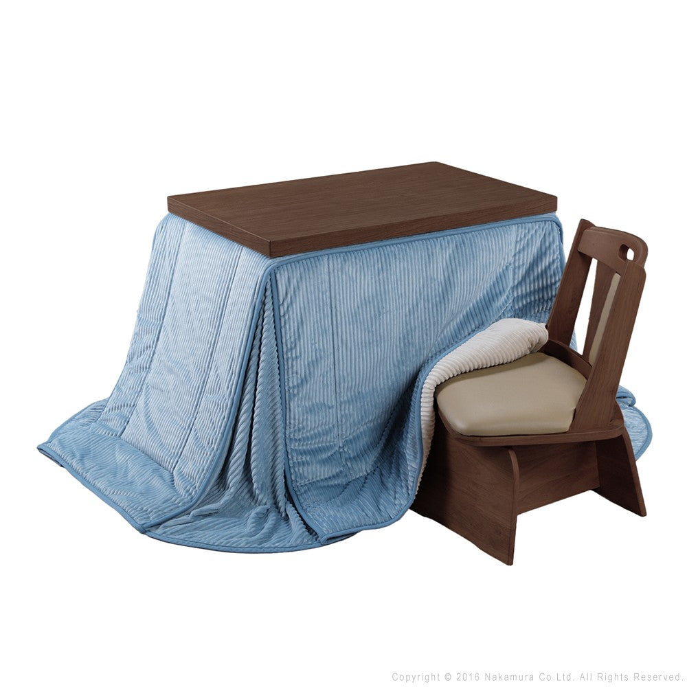 パワフルヒーター 6段階に高さ調節できるダイニングこたつ 90x60cm 3点セット(こたつ+掛布団+回転椅子1脚) 長方形 ダイニングテーブル