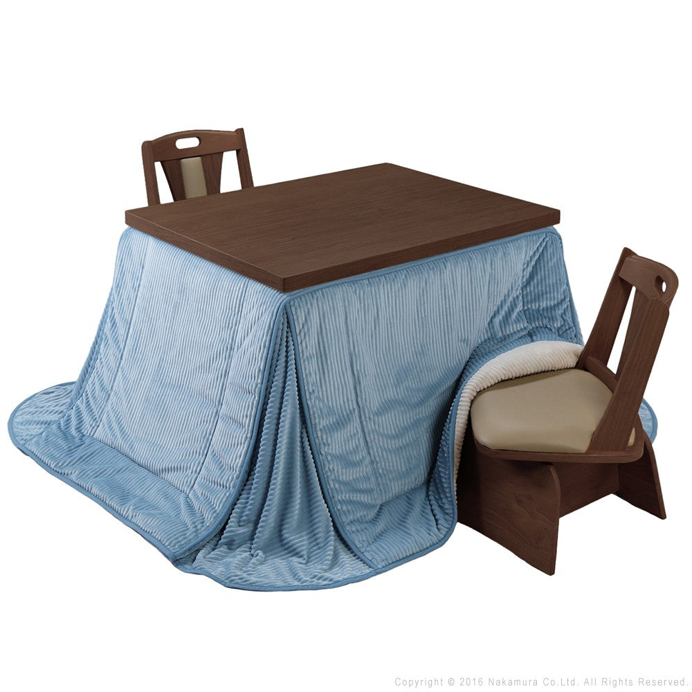 パワフルヒーター 6段階に高さ調節できるダイニングこたつ 105x80cm 4点セット(こたつ+掛布団+回転椅子2脚) 長方形 ダイニングテーブル