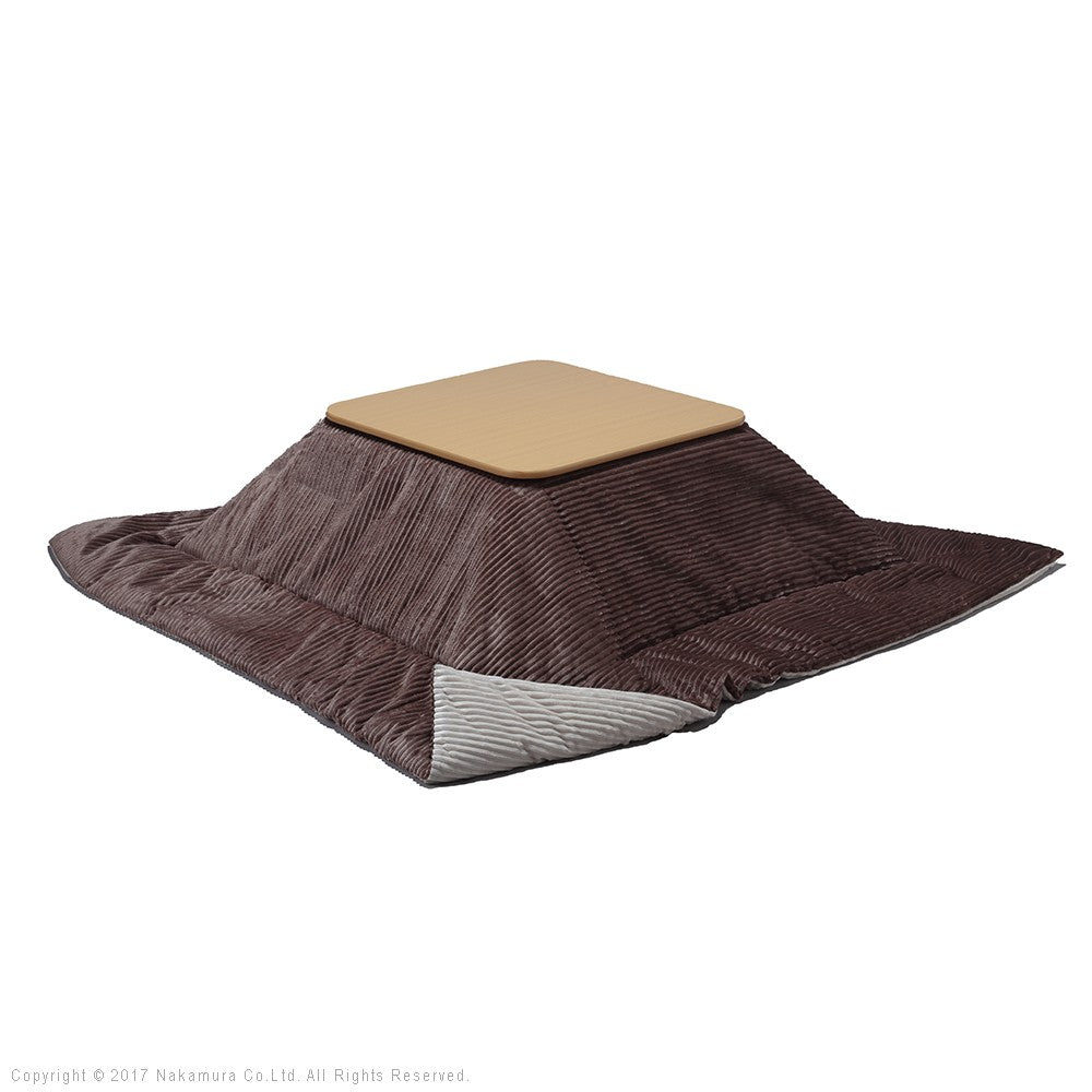 フラットヒーター折れ脚こたつ 60x60cm 保温綿入こたつ布団付き 2点セット 折りたたみ 正方形 テーブル 掛け布団付き コーデュロイ