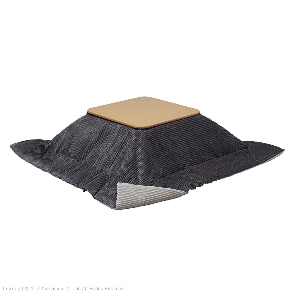 フラットヒーター折れ脚こたつ 60x60cm 保温綿入こたつ布団付き 2点セット 折りたたみ 正方形 テーブル 掛け布団付き コーデュロイ