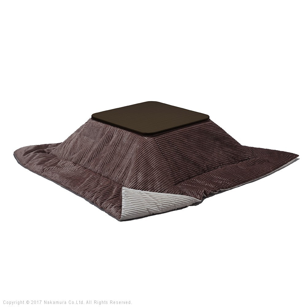 フラットヒーター折れ脚こたつ 60x60cm 保温綿入こたつ布団付き 2点セット 折りたたみ 正方形 テーブル 掛け布団付き コーデュロイ