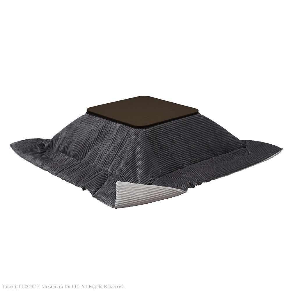 フラットヒーター折れ脚こたつ 60x60cm 保温綿入こたつ布団付き 2点セット 折りたたみ 正方形 テーブル 掛け布団付き コーデュロイ