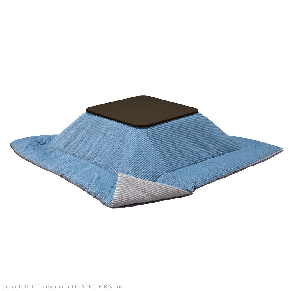 フラットヒーター折れ脚こたつ 60x60cm 保温綿入こたつ布団付き 2点セット 折りたたみ 正方形 テーブル 掛け布団付き コーデュロイ