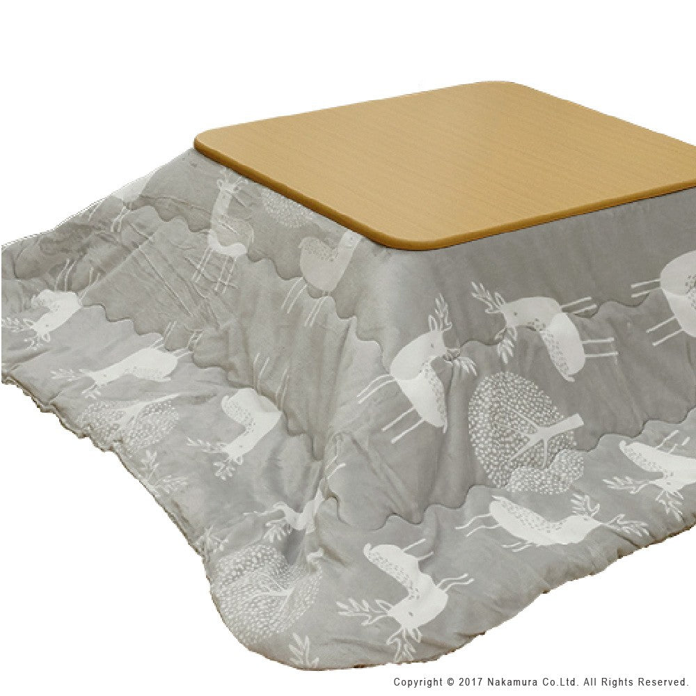 フラットヒーター折れ脚こたつ 75x75cm 保温綿入こたつ布団付き 2点セット 折りたたみ 正方形 テーブル 掛け布団付き コーデュロイ