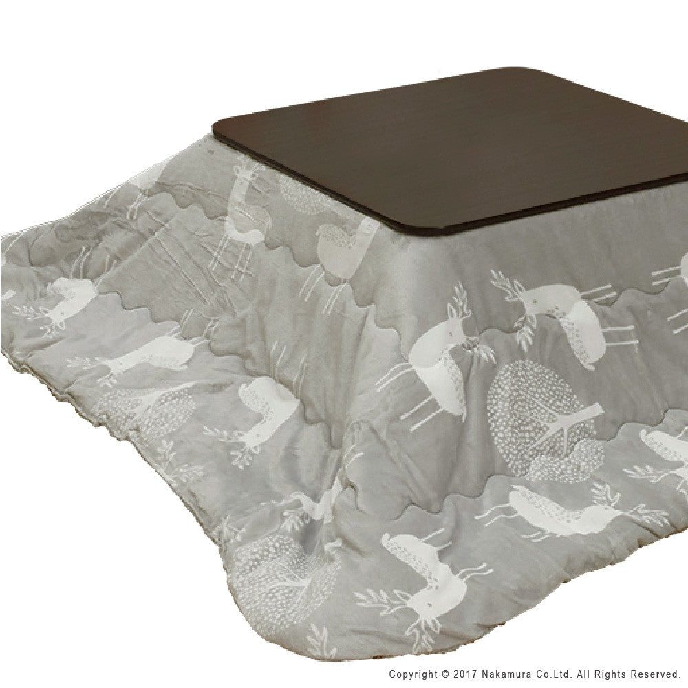 フラットヒーター折れ脚こたつ 75x75cm 保温綿入こたつ布団付き 2点セット 折りたたみ 正方形 テーブル 掛け布団付き コーデュロイ