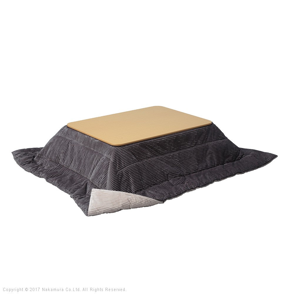 フラットヒーター折れ脚こたつ 105x75cm 保温綿入こたつ布団付き 2点セット 折りたたみ 長方形 テーブル 掛け布団付き コーデュロイ