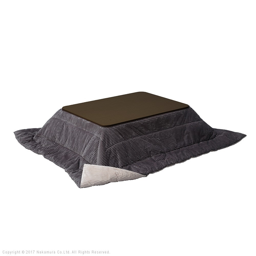 フラットヒーター折れ脚こたつ 105x75cm 保温綿入こたつ布団付き 2点セット 折りたたみ 長方形 テーブル 掛け布団付き コーデュロイ