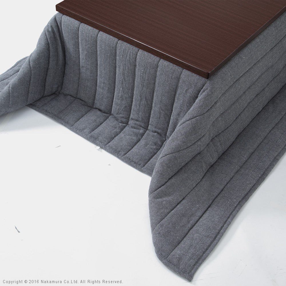 こたつ テーブル 折れ脚 スクエアこたつ 90x60cm ヘリンボーン織り掛布団 2点セット テレワーク リモートワーク 在宅ワーク